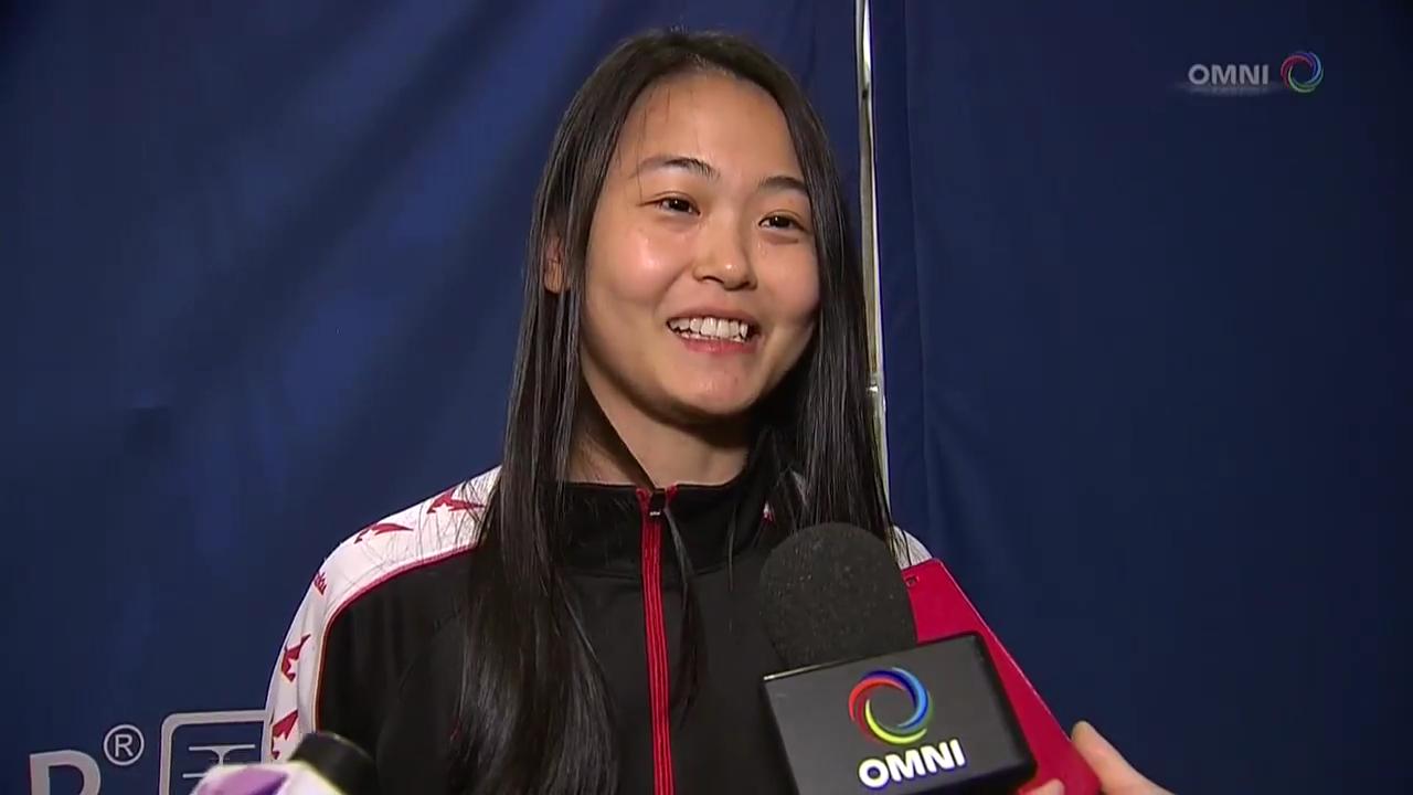 加拿大乒乓球好手張墨, 接受楊捷訪問.