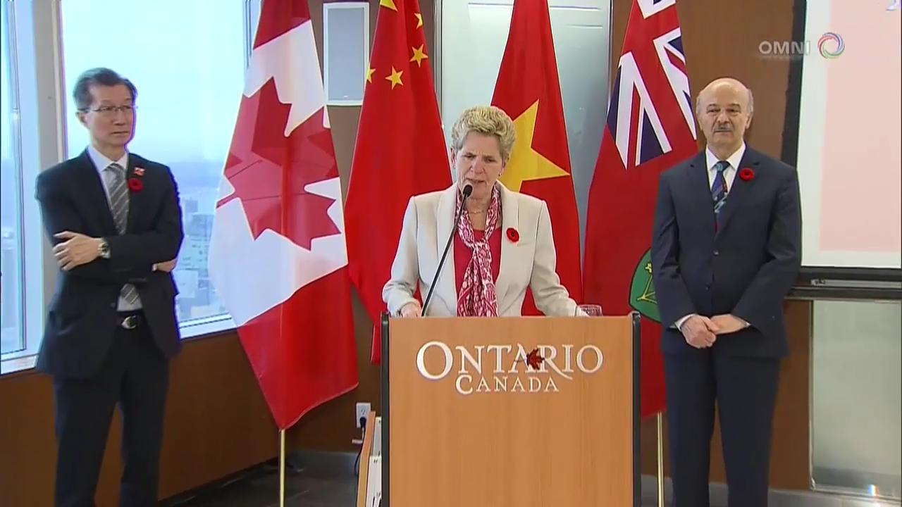 省長韋茵將第三次率團訪問中國 Nov 02, 2017 (ON)