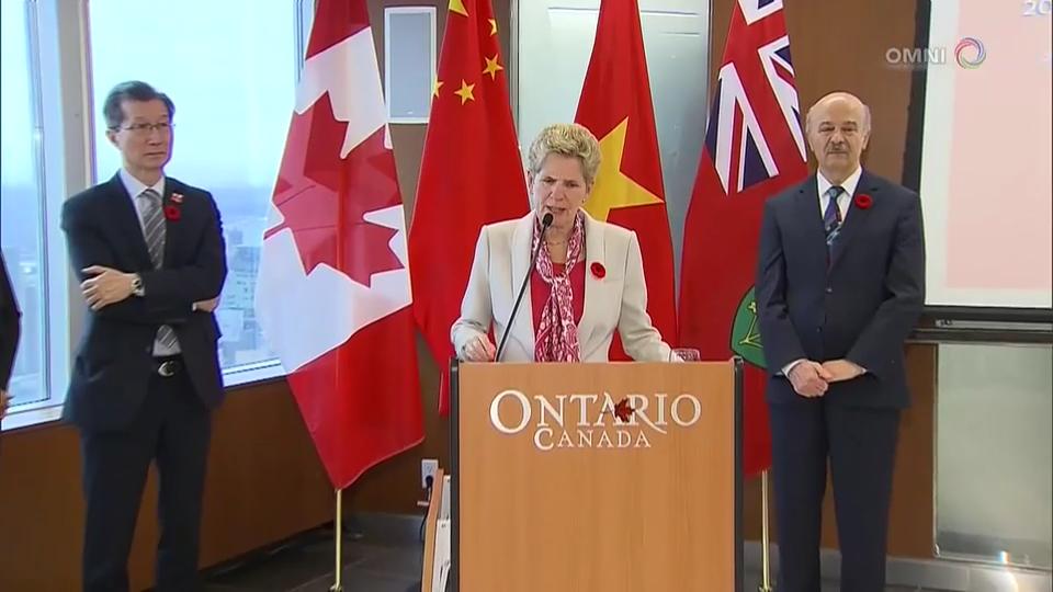 安省省長韋茵將第三次率團訪問中國 Nov 02, 2017 (ON)