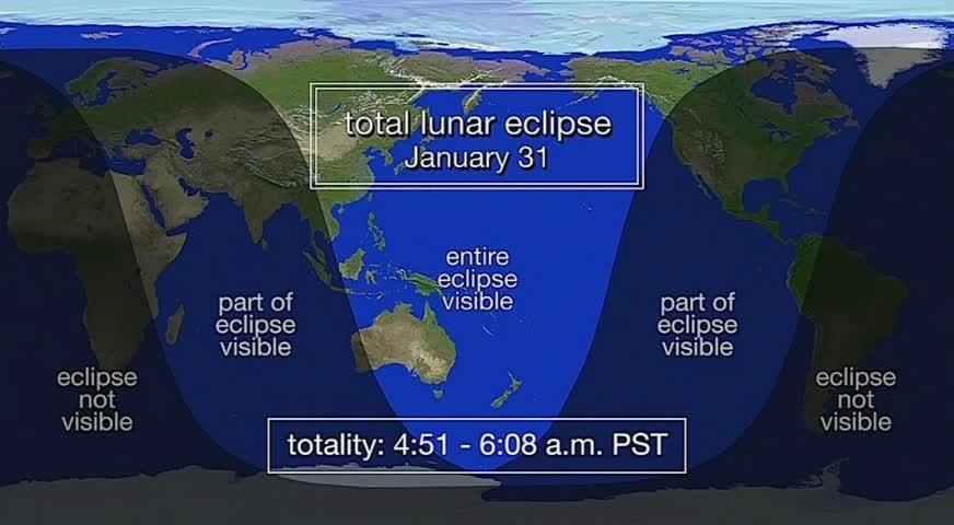 超级蓝色血月，美加西岸可观全过程-JAN 29, 2018 (BC)