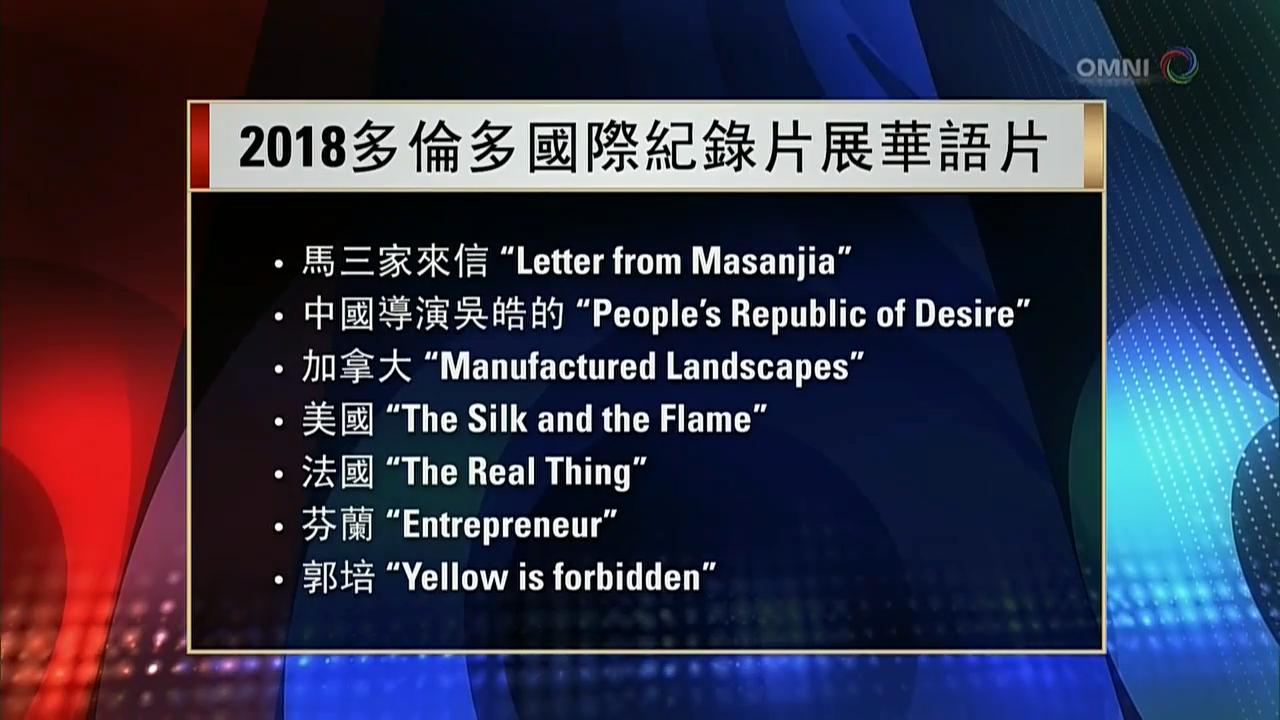 多倫多國際紀錄片展- March 20 , 2018 (ON)