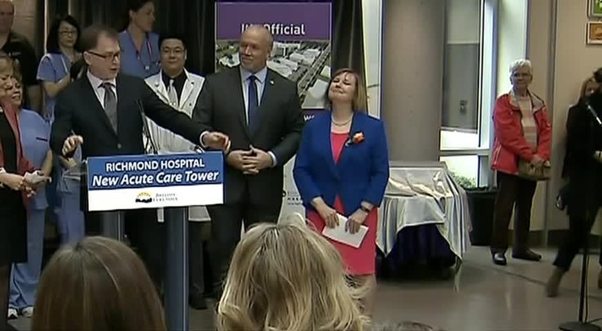 省府宣布为列治文医院兴建新紧急护理大楼 预计2020年前动工-MAR 29, 2018 (BC)