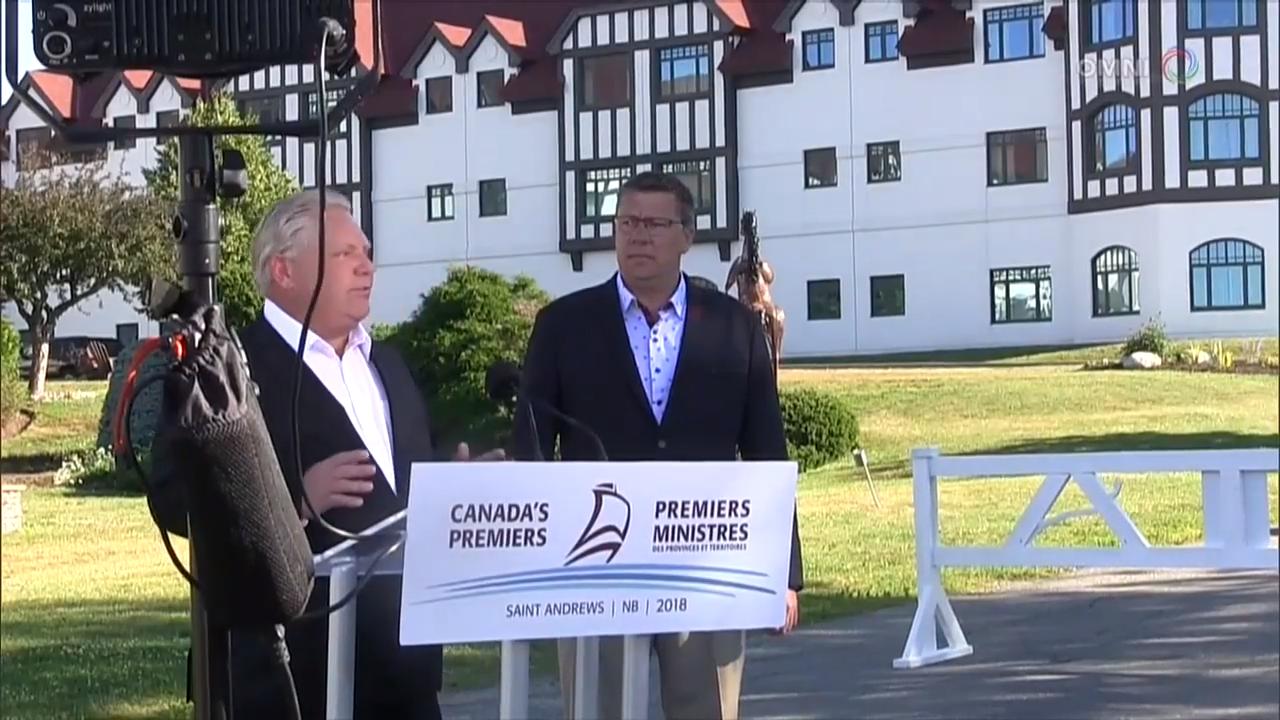 省长宣布挑战联邦政府强制向各省徵收碳税的权力– Jul 19, 2018(ON)