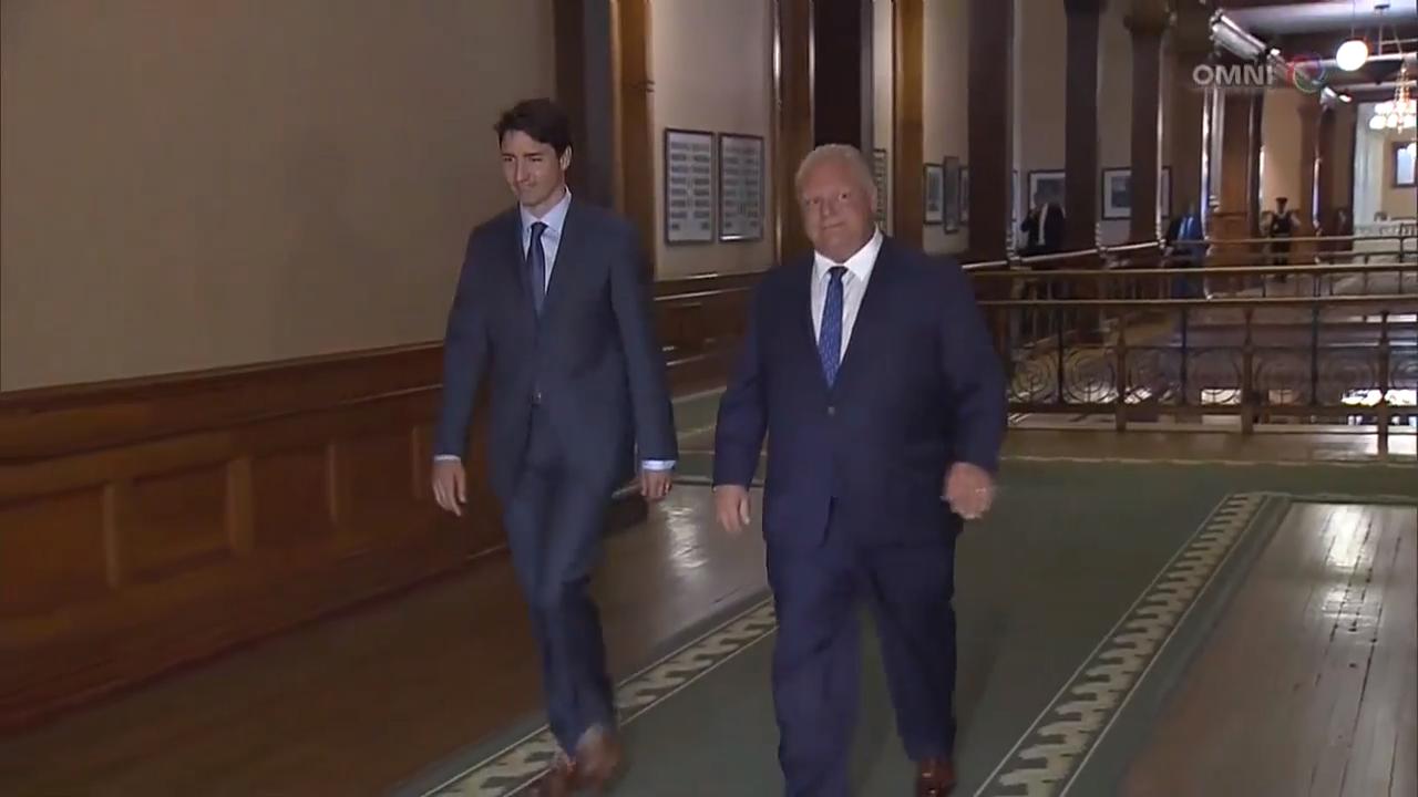 省长 Doug Ford 首度和总理 Trudeau 会面 – Jul 05, 2018(ON)