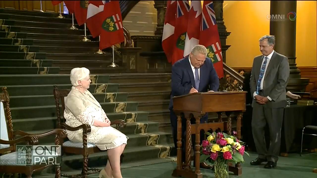 安省保守黨政府正式宣誓就職 -- June 29, 2018 (ON)