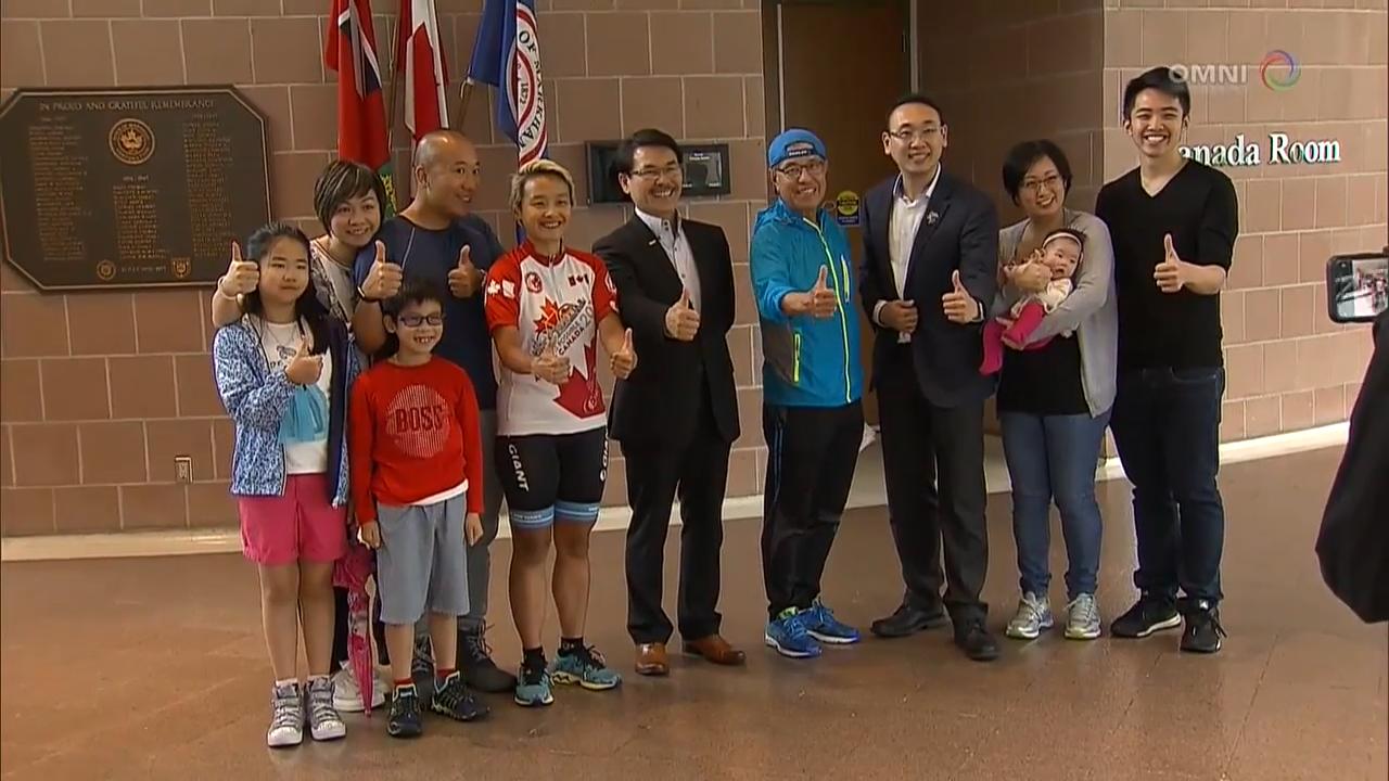 踩單車橫越加拿大的成員由西岸抵達多倫多 - July 24, 2018 (ON)