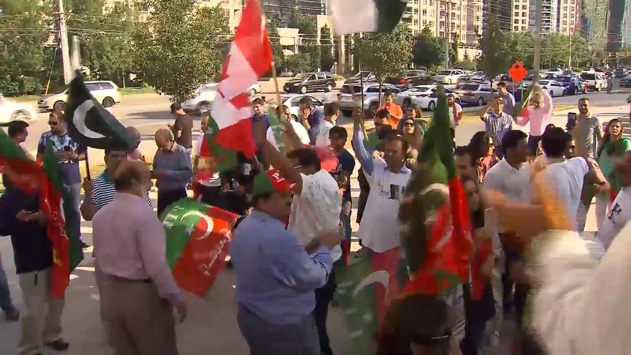 Pakistan election celebrations in Mississauga