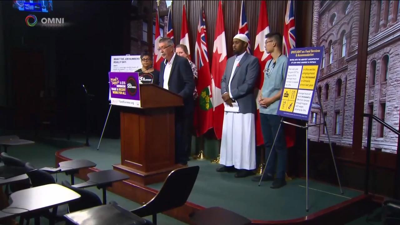 劳工权益组织呼吁省府如期调高基本工资到十五元 – Sep 28, 2018(ON)