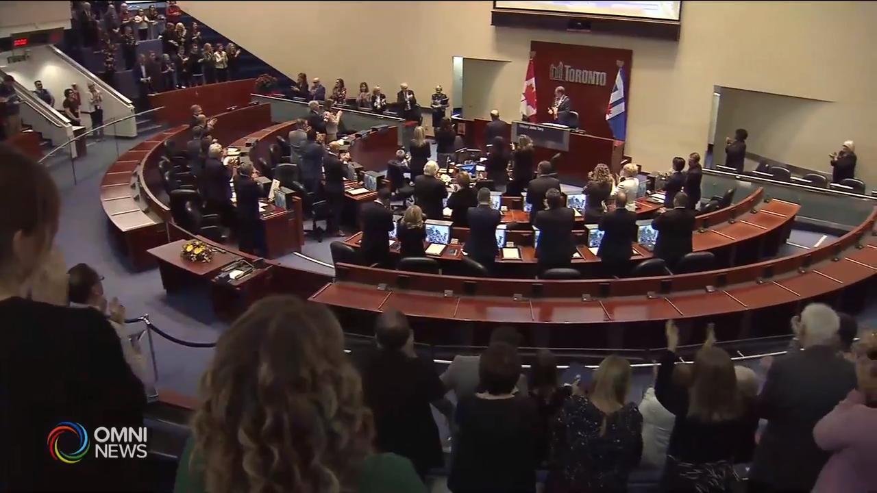 Toronto City Council chambers look sparse after massive slashing