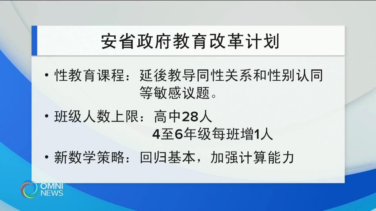 省府宣布教育改革计划  – Mar 15, 2019   (ON)