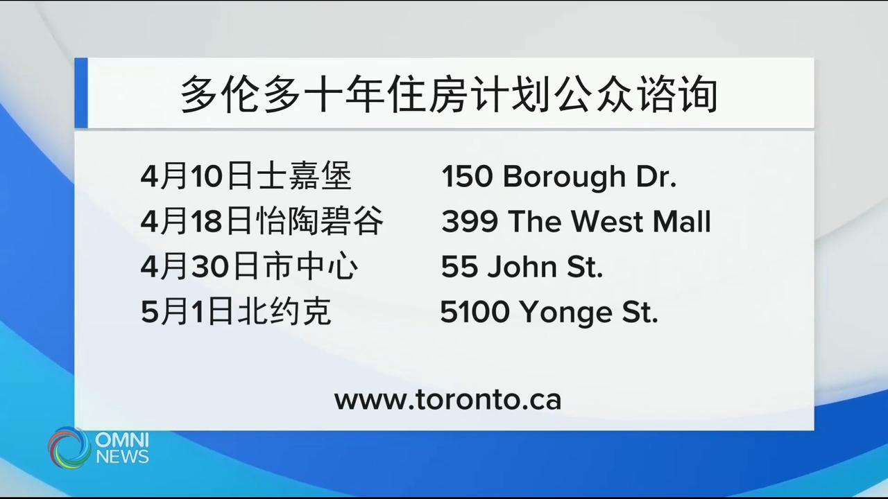 多伦多启动住房计划公众谘询 – Mar 29, 2019(ON)