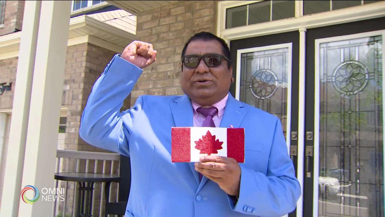 Canadian Flag With Beads