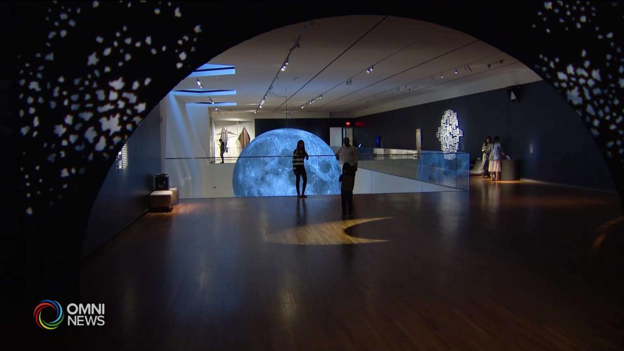 Explore the moon landing exhibit at the Aga Khan Museum