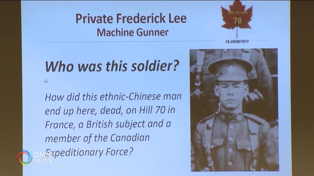 一次大戰華裔加軍，獲得歷史專家表揚 -- Oct 29, 2019 (ON)