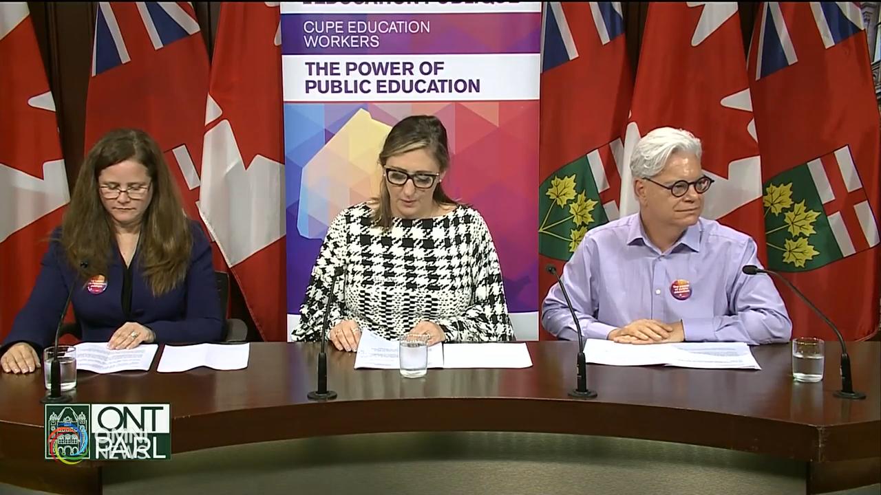 安省學校支援員工下星期一開始全面罷工 -- Oct 02, 2019 (ON)