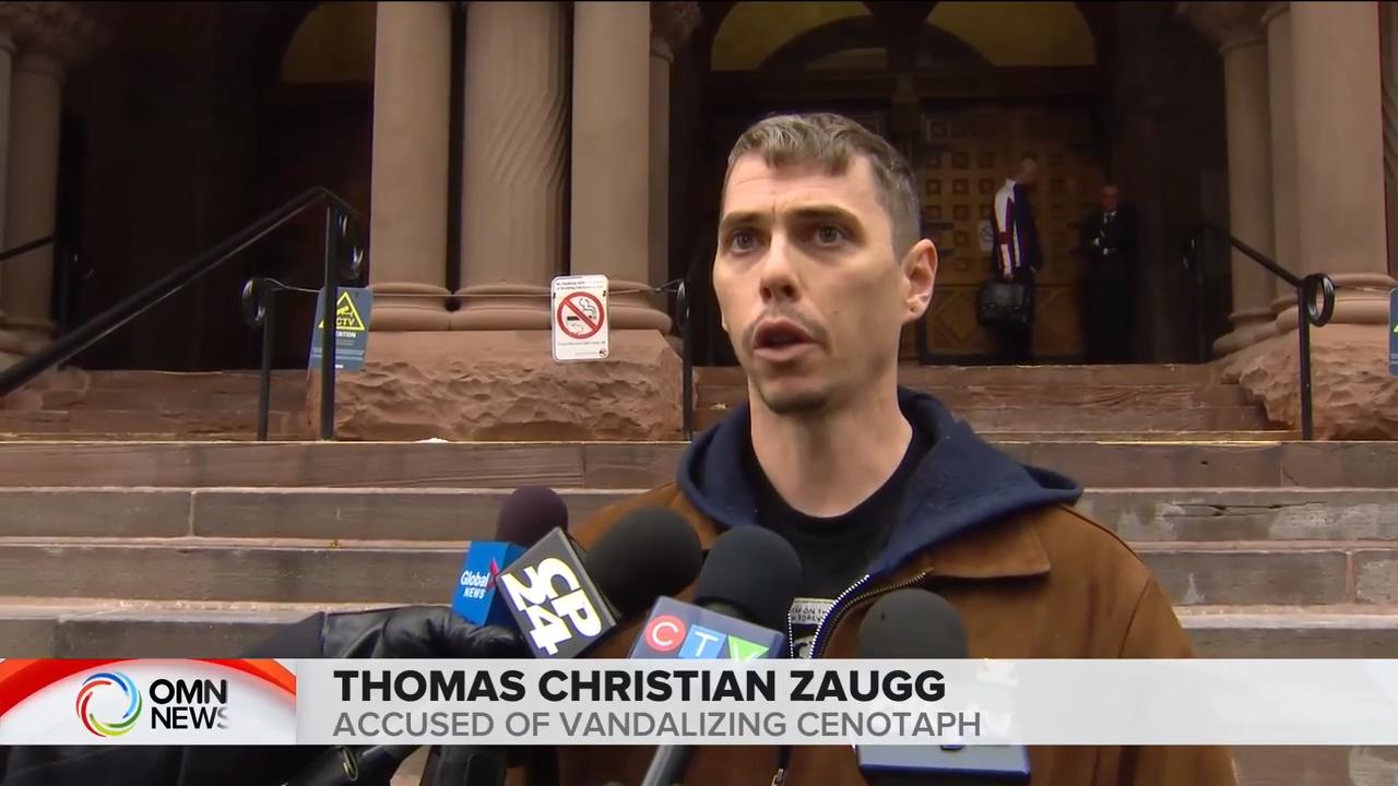 City Hall Cenotaph vandalism suspect speaks