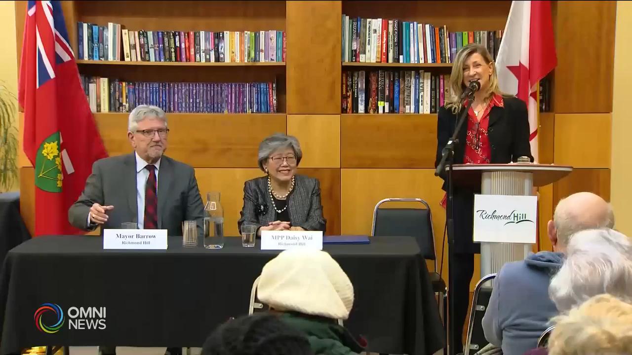 烈治文山一長者康樂服務中心獲省府撥款-- Nov 22, 2019 (ON)