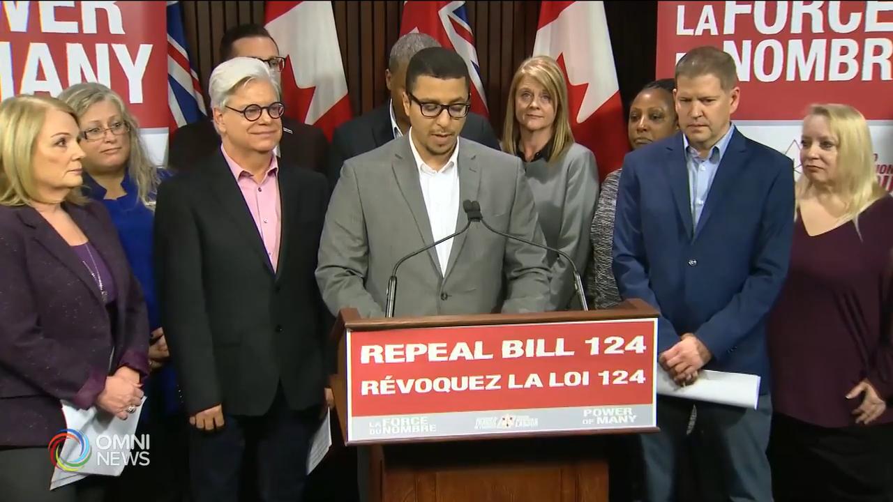 更多工會提出訴訟，挑戰124號法案違憲 -- Dec 17, 2019 (ON)