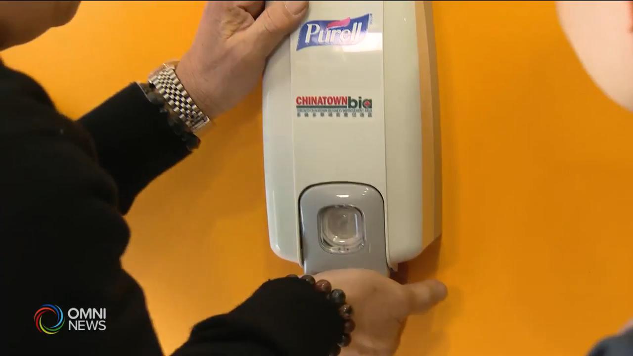 華埠加強衛生意識，商戶添置消毒洗手機 -- Feb 27, 2020 (ON)
