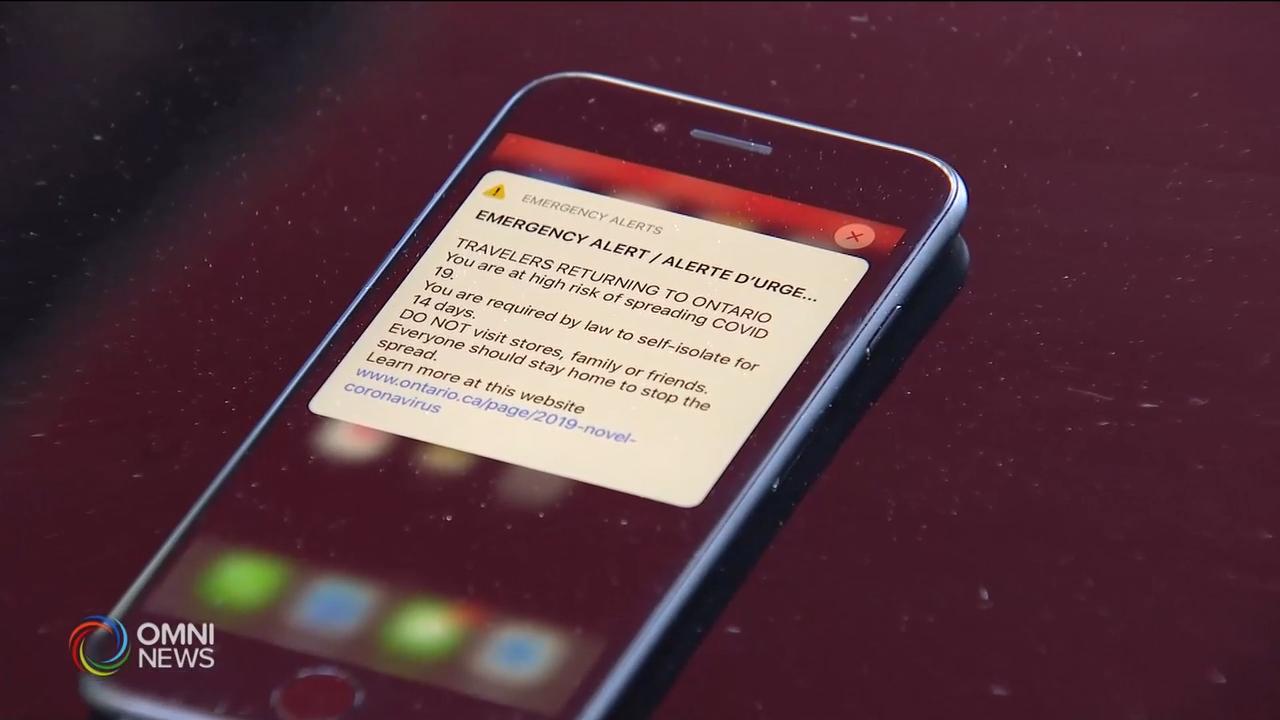 安省发出自我隔离令短讯 -- Mar 27, 2020 (ON)