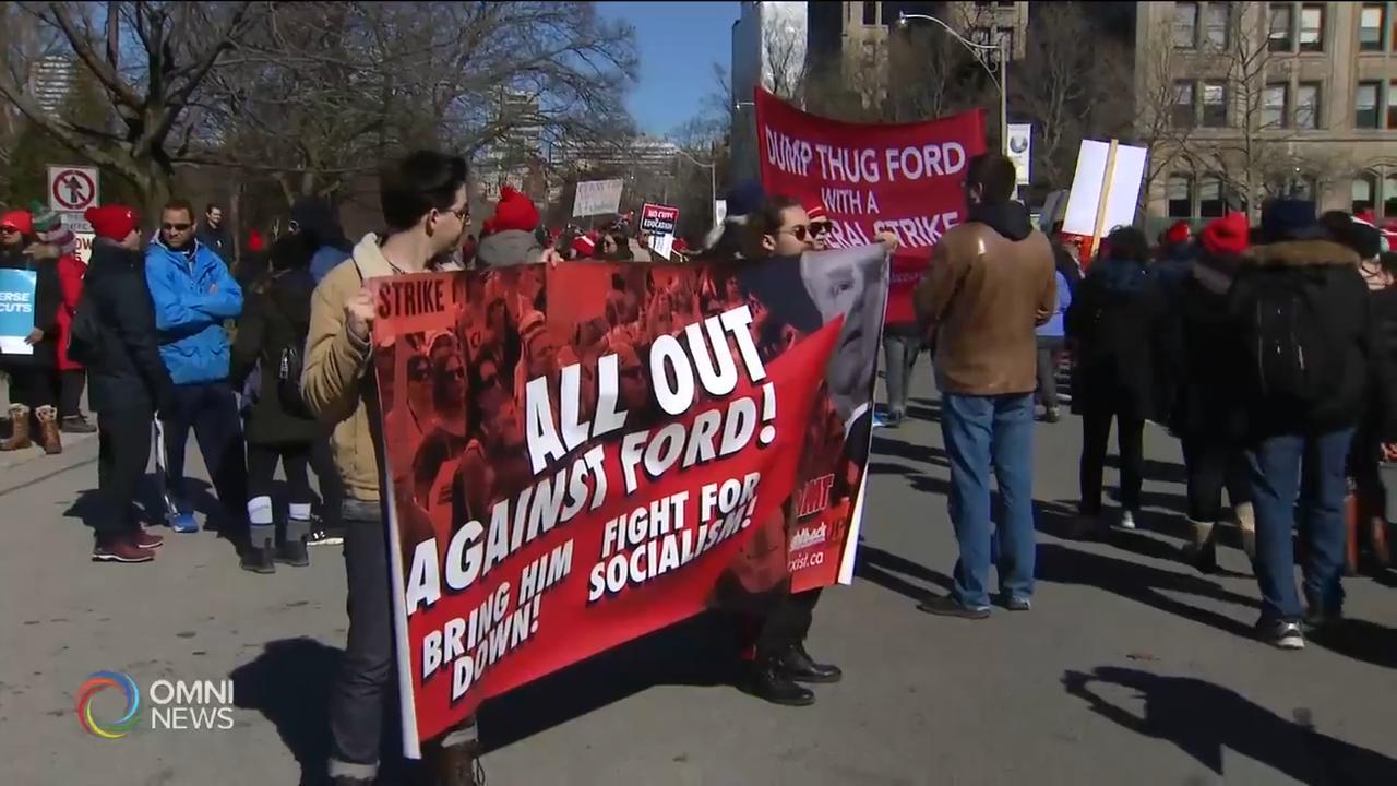 部分安省教师周四统一罢工 － Mar 05, 2020