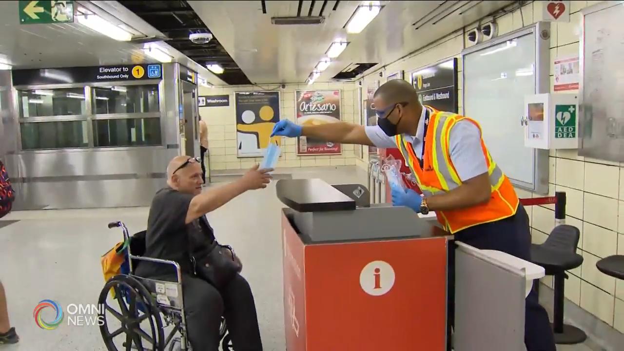 7月2日起  地鐵乘客須戴口罩或面罩  – Jun 30, 2020 (ON)