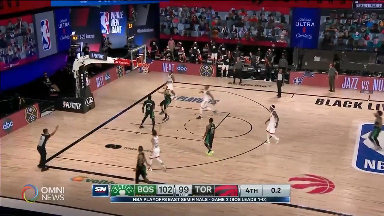 多倫多猛龍第二戰再次敗於塞爾特人 -- Sep 02, 2020 (ON)