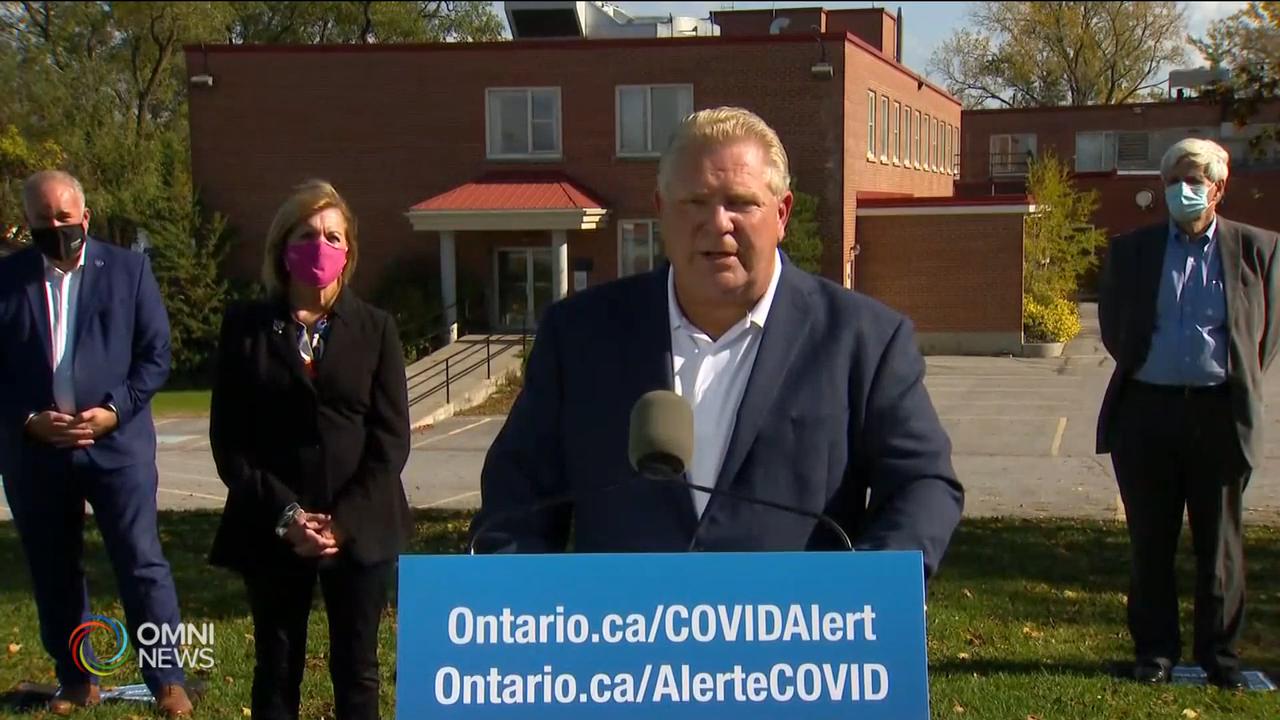 疫情有惡化趨勢, 更多社區可能要重返第2階段 - - Oct 23, 2020 (ON)