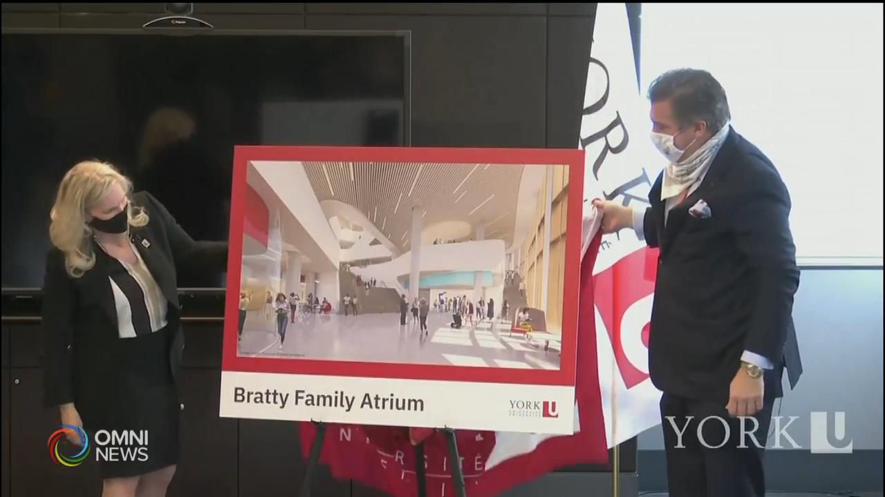 約克大學萬錦市分校獲一千萬元捐款-- Oct 16, 2020 (ON)