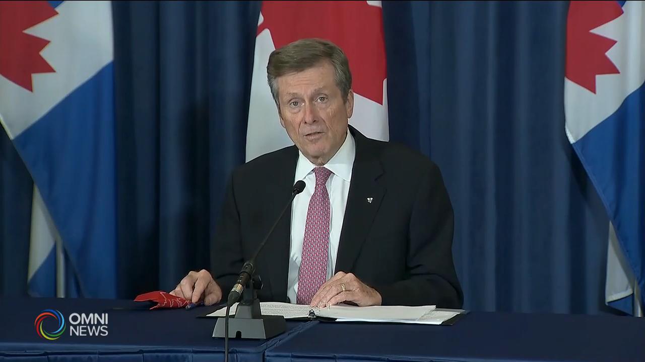多倫多市長呼籲感恩節不要聚會 -- Oct 05, 2020 (ON)