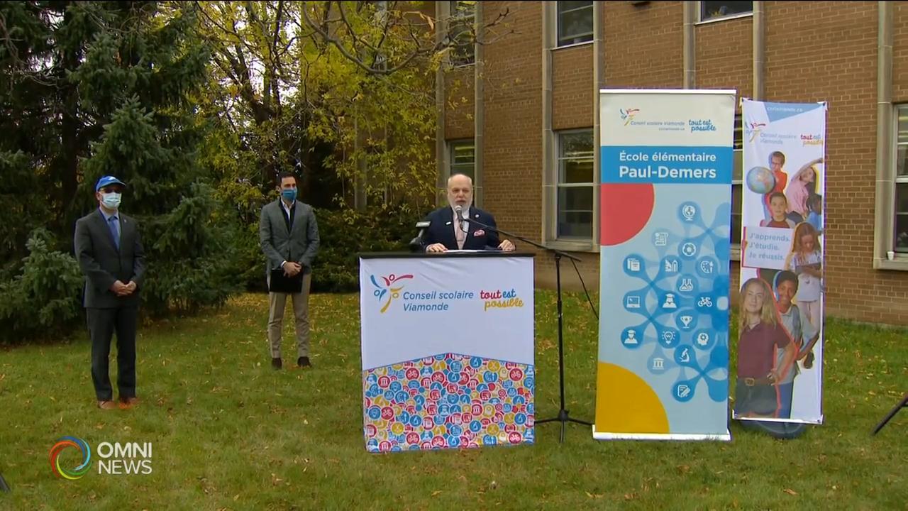 省教育厅拨款兴建法语学校 – Oct 30, 2020 (ON)