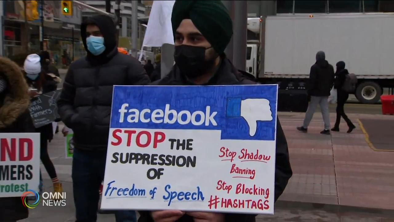 Protests outside Toronto's Facebook HQ support Indian farmers