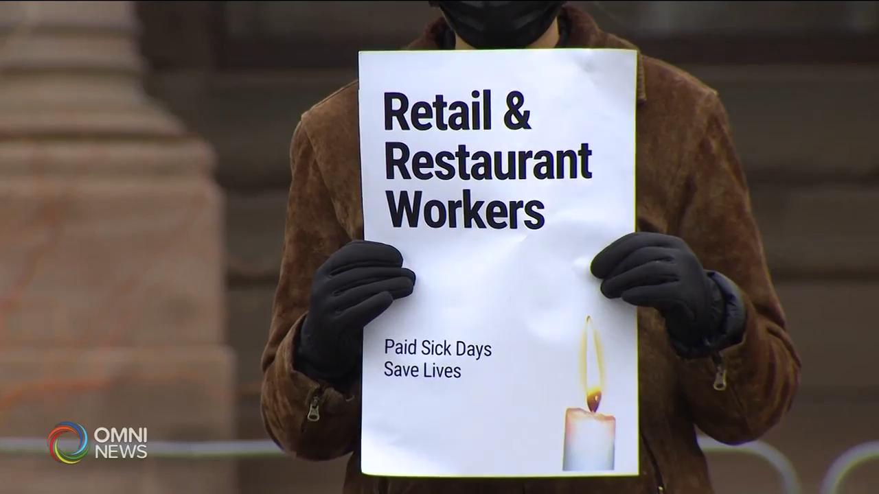 關注勞工組織促請省府批准有薪病假 -- Jan 13, 2021 (ON)